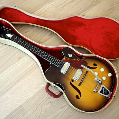 1961 Harmony H74 Meteor Neo Cutaway Vintage Guitar Near Mint DeArmond Gold Foil Pickups w/ohc image 19