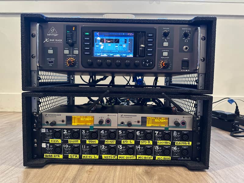 Behringer X32 Rack Complete Touring IEM Rig - Sennheiser G3, 16-Ch Split, Fly Racks & Cases image 1
