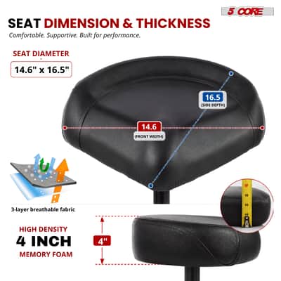 5 Core Guitar Stool 4 Inch Padded Drum Throne Adjustable Musician Seat for Drummers Guitarist image 2