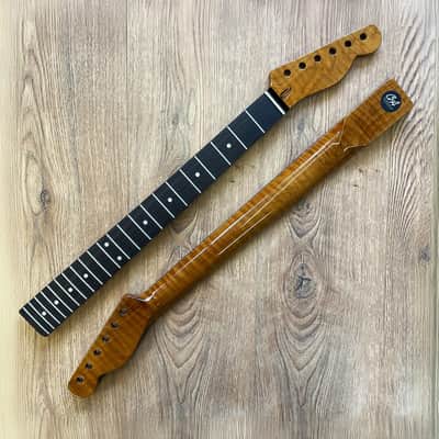 Telecaster Compatible Roasted Flame Maple and Rosewood Pro Guitar Neck Gloss image 2