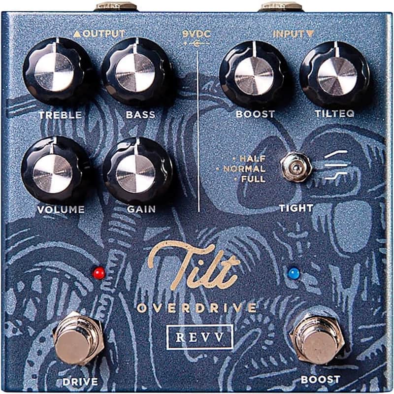 Revv  Amplification Shawn Tubbs Signature Tilt Overdrive/Boost Effects Pedal 2024 - Charcoal Blue Sparkle image 1