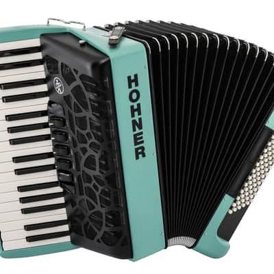 Hohner Bravo MyColor Chromatic 72 Bass Piano Accordion - Wind Teal Blue (BR72-TB) image 2