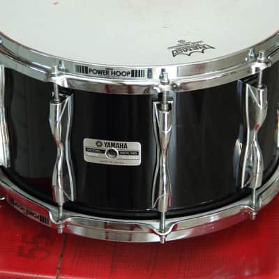 Yamaha SD098 - solid black Recording Custom 9000 snare drum 14"x8 image 5