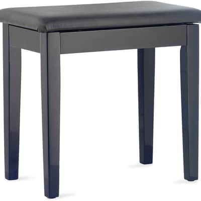 Stagg Highgloss Black Piano Bench w/ Black Vinyl Top & Storage Compartment image 1