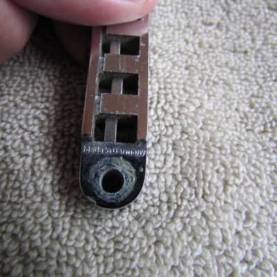 Schaller Tune O Matic Style Bridge Made In Germany Schaller Nashville Style Bridge 90's  Era Chrome image 2