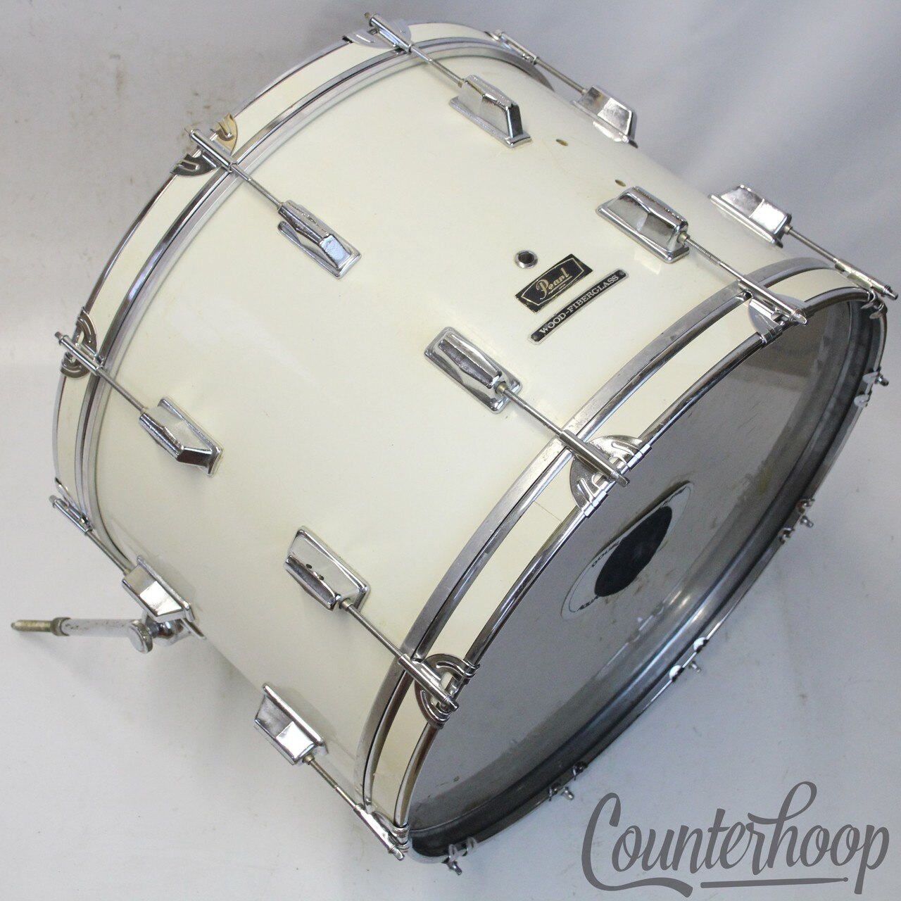 Pearl 22x14" Wood-Fiberglass Virgin Bass Drum "Pure White"Wrap Vintage 70s Japan — main photograph
