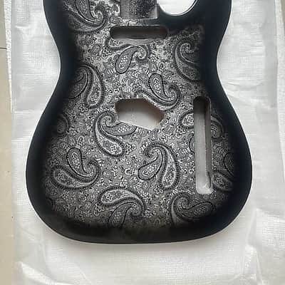 Black Custom Amoeba Finish Guitar Telecaster Tele Style Mahogany Wood Body image 1