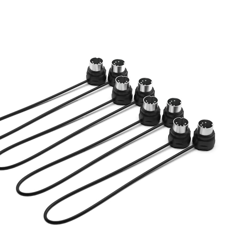 MIDI Cable 4-Pack - 1FT / 30cm, 5-pin DIN, Low-Profile - Mirrored 45-Degree Angled Ultra-Thin Plugs for Compact Spaces - Ideal for MIDI Interface, Pedalboard, Keyboard image 1