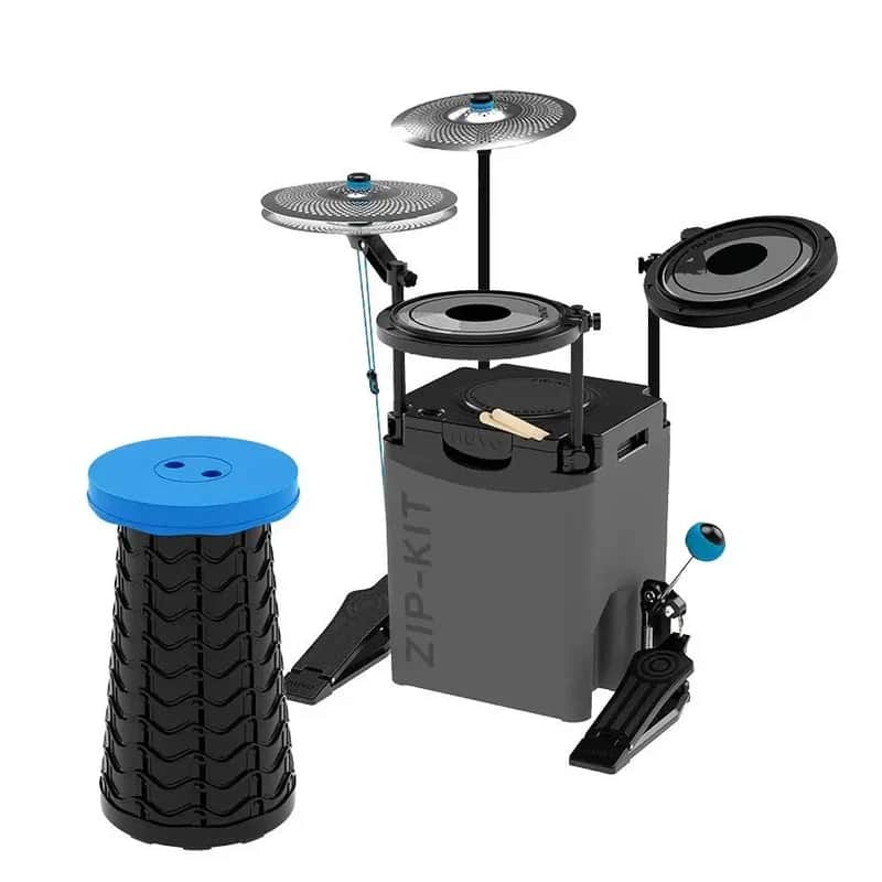 Nuvo "Zip-Kit Plus" Essential Drum Kit Bundled With Add-On Tom And Crash Cymbal image 1