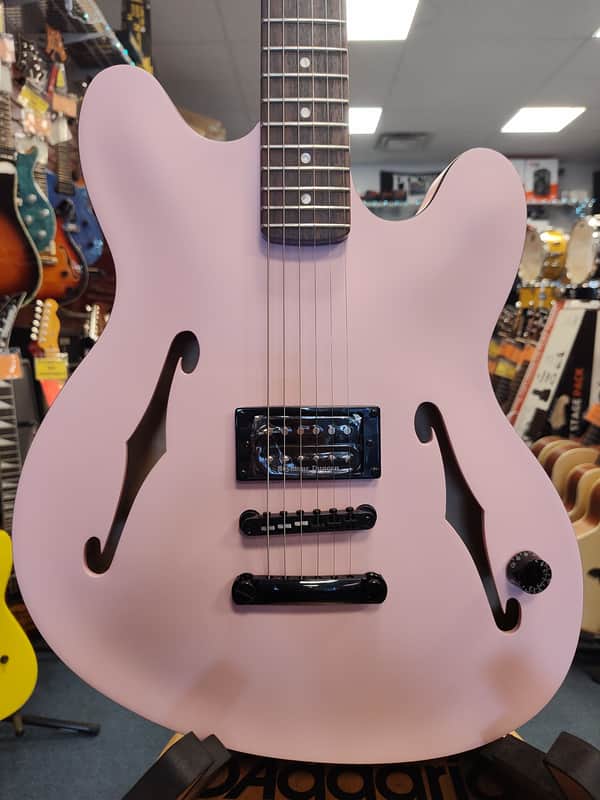Fender Tom DeLonge Starcaster Semi-Hollow Electric Guitar w/ Gig Bag- Pink image 1