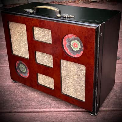 Rotary Connection 1x8” mini/portable/desktop loaded guitar speaker cab! Closed back. Vintage Rola speaker. Unique MCM look. 4 ohms / 25 watts. 2026. Wood/Black image 3