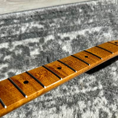 NEW Fender Licensed Allparts Flamed Quartersawn Roasted Maple Nitrocellulose Neck image 6