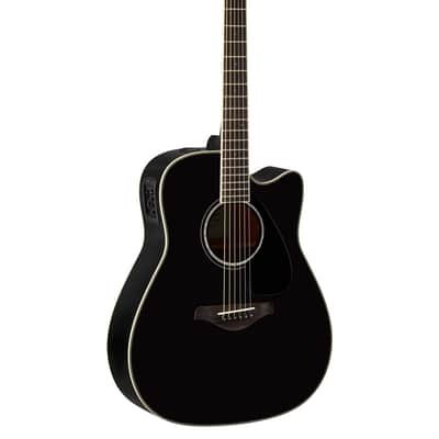 Yamaha FGX830C Solid Top Folk Acoustic-Electric Guitar - Black image 1