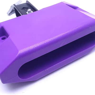 Jam Drum Block 5.9inch Percussion Cowbell Block Musical Instrument Plastic with 3 Sided Mount Medium Pitch (Purple) image 3