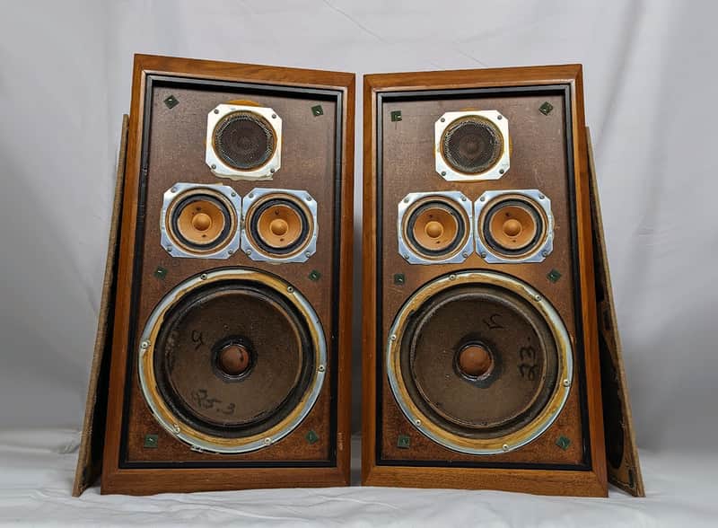 Pair of KLH Model #5 Floor Speakers 1975 Vintage Walnut | Reverb