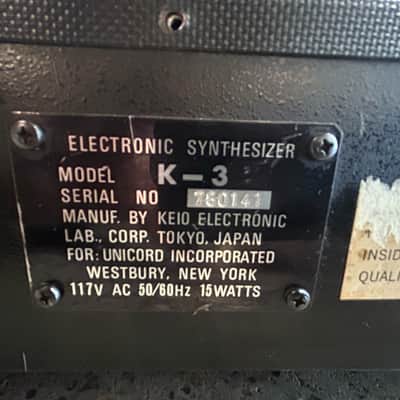 1970s Univox Korg K-3 Mini-Korg 800DVVintage duophonic Analog Synthesizer Japan w/ Case image 4