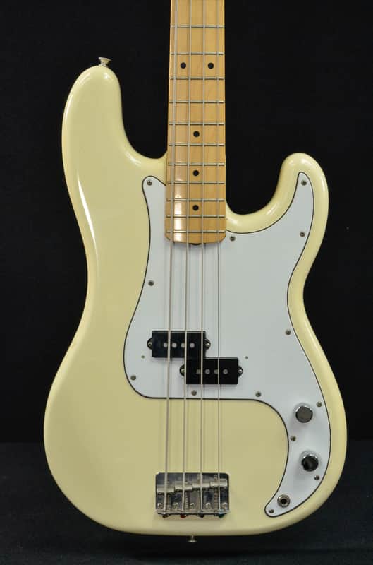 Fender Precision Bass 1986 E Series MIJ Japan Maple Fingerboard Aged White image 1