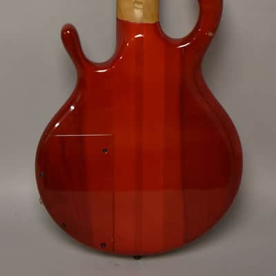 1990 Pedulla MVP-5 Bass Fretless Conversion 5-String Red w/HSC image 4