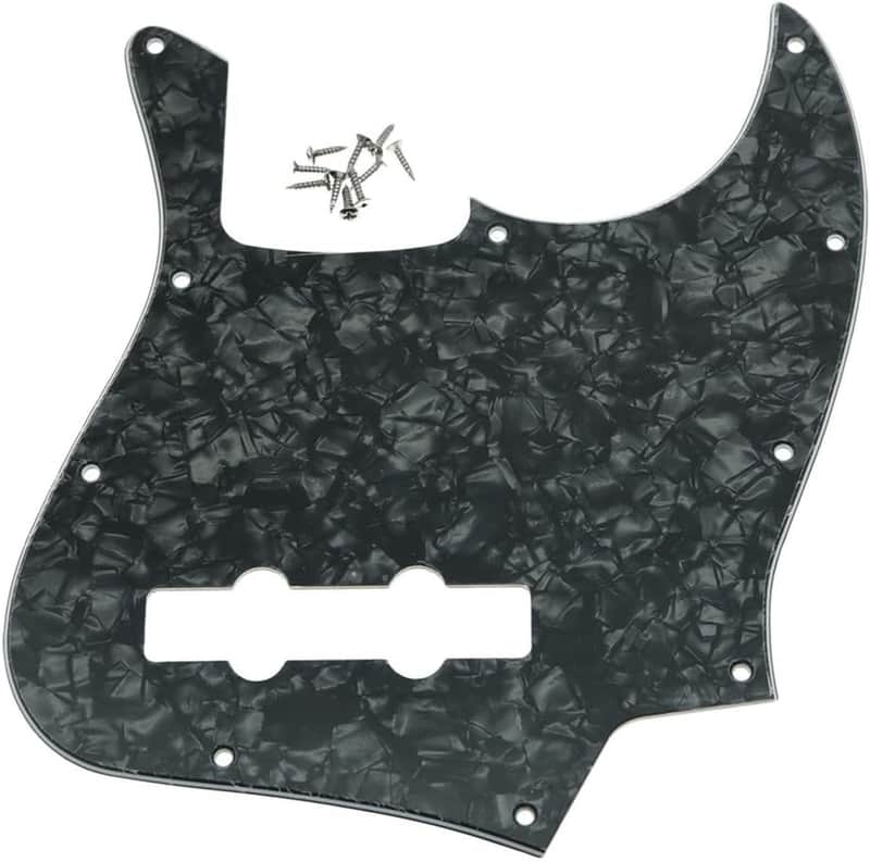 4 String J Bass Style Pickguard Bass Pick Guard Scratch Plate for USA/Mexico Jazz J Bass Black Pearl image 1