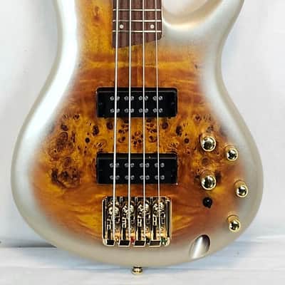 Ibanez SR400EPBDX SR Standard Bass, Poplar Burl Top, Mars Gold Metallic Burst image 9
