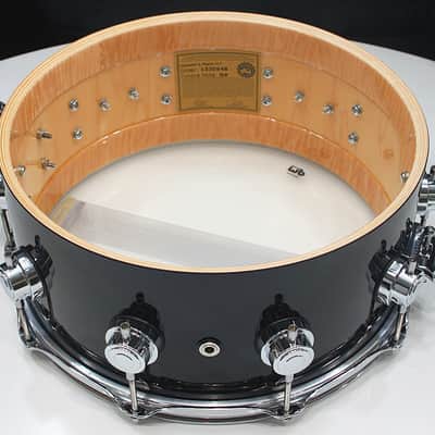 DW Collectors Maple SSC 6" x 14" Snare Drum w/ VIDEO! 11+3 Gloss Black FinishPly image 6