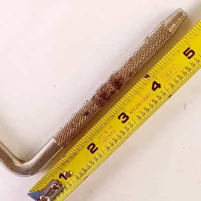 Ludwig 3/8x5.5x10"Cymbal L-Arm Rod Nickel Vintage 50-60s Bass Drum Mount Holder image 2