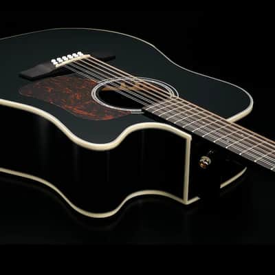Walden D642RCEB-G Natura Solid Sitka Top-Mahogany 12-String Armrest Dreadnought Acoustic Cutaway-Electric Gloss Black w/Gigbag image 4