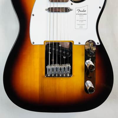 Fender Standard Telecaster Electric Guitar Laurel Fingerboard, White Pickguard, 3-Color Sunburst image 3