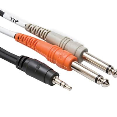 Hosa CMP153 CMP-153 3.5mm TRS to Dual 1/4" TS Stereo Breakout - 3'