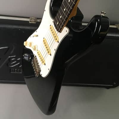 LEFTY! 1986 Vintage Fender Squier ‘62 Left Strat Guitar Fujigen E Serial Relic Mayer Black 1 Tribute 7.2 Lb HSC image 2