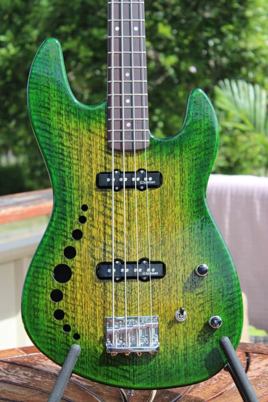 Orzani Semi Hollow Jazz Bass 2024 - Two Pack Clear Grained Finish image 1