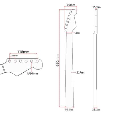 TGP 21 frets Tiger Flame Guitar Neck Replacement for ST Guitar,price include the import duty for US buyer image 2