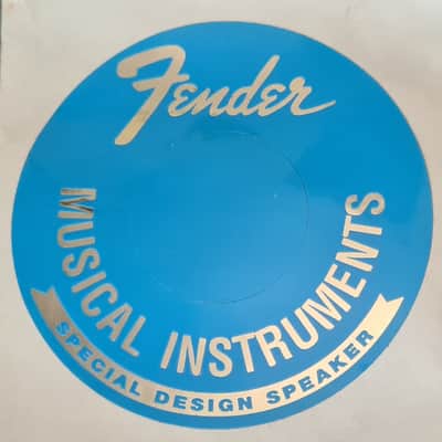 Fender Speaker Label sticker Blue & Chrome 2"5/8 (68mm) NEW image 2