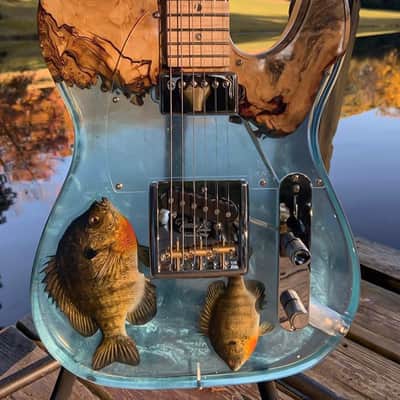 Bluegill Resin Buckeye Burl River Epoxy Telecaster image 1