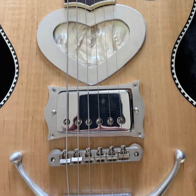 Mondell Custom Guitars Checkerboard Heart Custom Zemaitis Style 2022 - Natural image 3