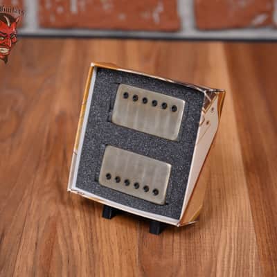 Bare Knuckle Nailbomb Set Aged Raw Nickel Covers w Black Bolts 50mm Standard Spaced Alnico V Magnets image 3