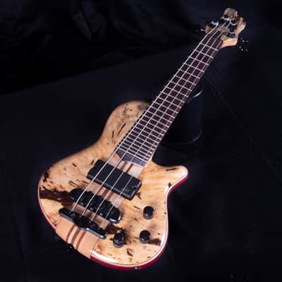 Mayones Cali 4 Bass Purpleheart Body with Buckeye Burl Top Rosewood Board W Case image 3