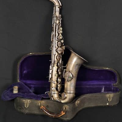 1922 Conn New Wonder Silver Plated Alto Saxophone Sax Gold Wash w/ OHSC image 1