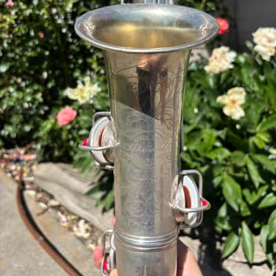Conn New Wonder Series II "Chu Berry" Alto Saxophone 1928 , Silver Plated w/Gold Wash Bell image 3
