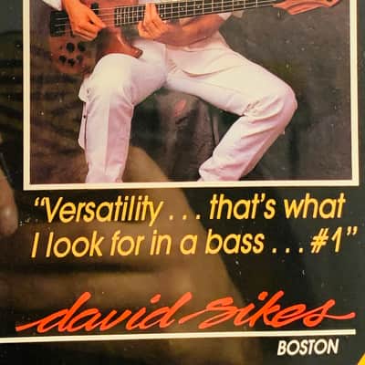 |Orignal| 1987 Peavey Guitars Promotional Ad Feat. Boston's David Sikes & Peavey Dyno-Bass |Framed| image 3