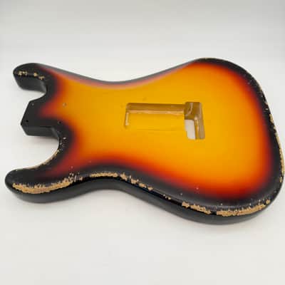 MJT Stratocaster Body Alder Relic Nitro 3-Tone Sunburst mjt6661 image 6