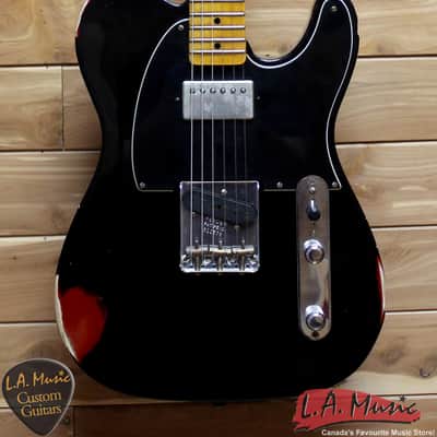 Fender Custom Shop 1952 Telecaster Relic Black Over Candy Apple Red 9238001608 image 3