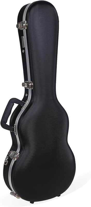 Crossrock 4 Strings Baritone Ukulele ABS Hard Case With Backpack Straps, Aluminum Valance,Black image 1