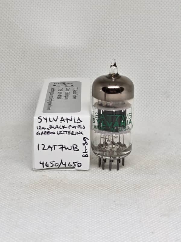 Sylvania JAN 12AT7WC Black AX-Style Plates Perfectly Balanced Single NOS 12AT7 ECC81 12AT7WB image 1