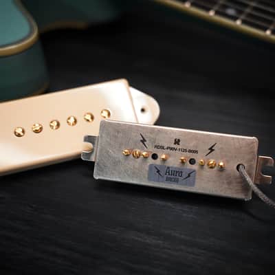 Aura™ P90 Dog Ear Pickup Set — Handwound | Alnico 2 | Warm Vintage Voice | Gold Poles | USA Boutique image 1