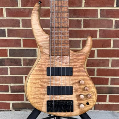 MTD 635-24, 2026 Model, Natural, Quilted Maple Top, Black Limba Body, Ash Neck, Roasted Birdseye Maple Fretboard, Matching Knobs, Matching Backplates, MTD World Logo, Custom Bartolini Pickups & Preamp, MTD Deluxe Gig Bag image 1