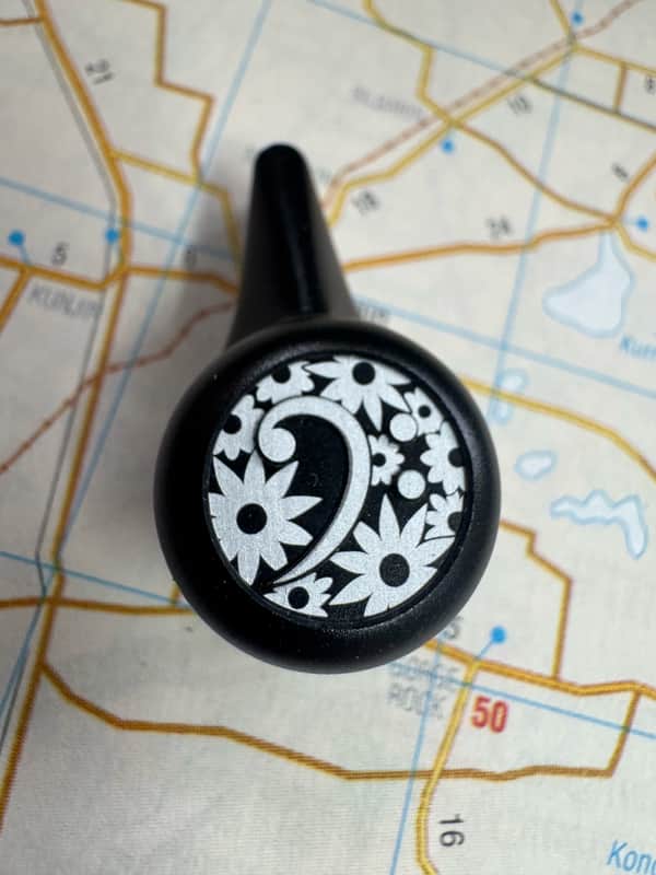 Endless Devices Floral Bass Clef Design | Matte Black image 1