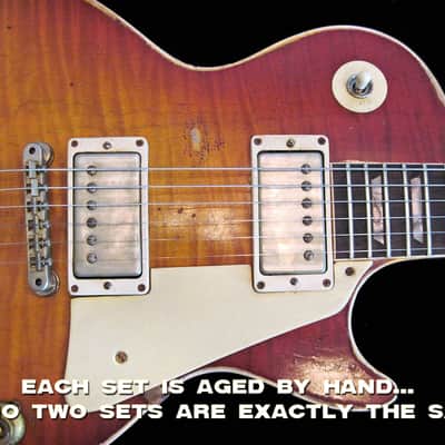 Doyle Coils Aged Nickel Silver PAF Humbucker Covers Set of 2 ~  Vintage Relic'd REAL Nickel Silver image 3