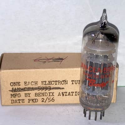 1956 Bendix Redbank 5993 TE-10 4 Mica Mil-Spec Rectifier Tube, NOS/NIB, Tested, Possible 6X4 Replacement -READ DESCRIPTION image 2