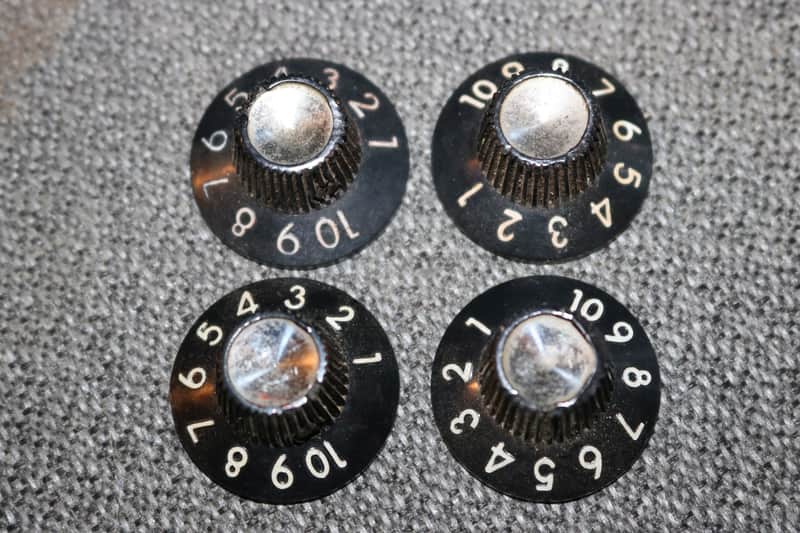 Vintage Original 1964 Fender Blackface Amp Control Knobs - Lot of 4 - image 1